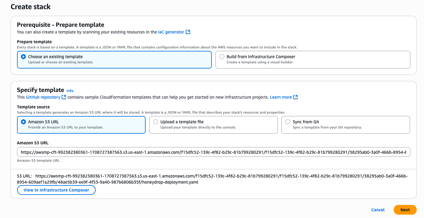 Create HoneyDrop Stack